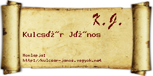 Kulcsár János névjegykártya